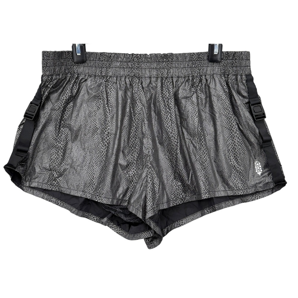 Free People FP Movement Diamondback Reflective Snakeskin Running Shorts Silver L - Picture 2 of 10